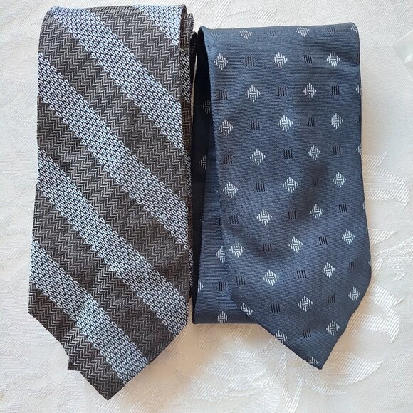 Bellissimo Moda Italia Silk Ties Set of Two Men's 3.875" - Picture 1 of 6